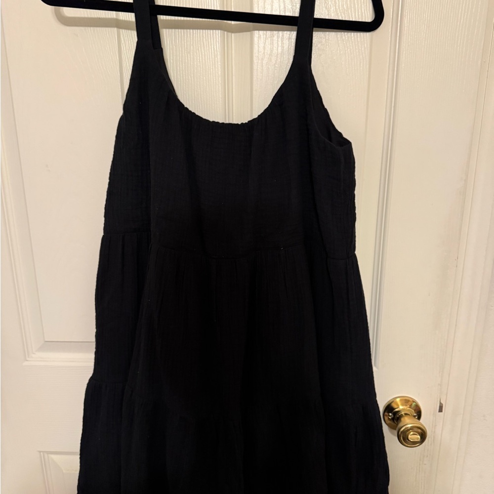 Z Supply Danny gauze mini dress in Black - Picture 3 of 4